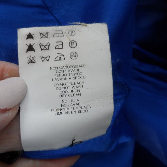 Versace Cobalt Blue Wool Sheath Dress w/Black Beading Detail Size IT 38 - US 6 - Picture 16 of 16